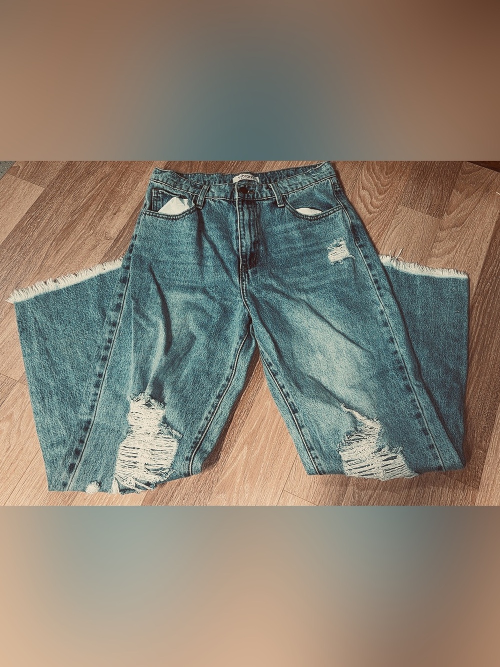 Vibrant Distressed Blue Women's Jeans